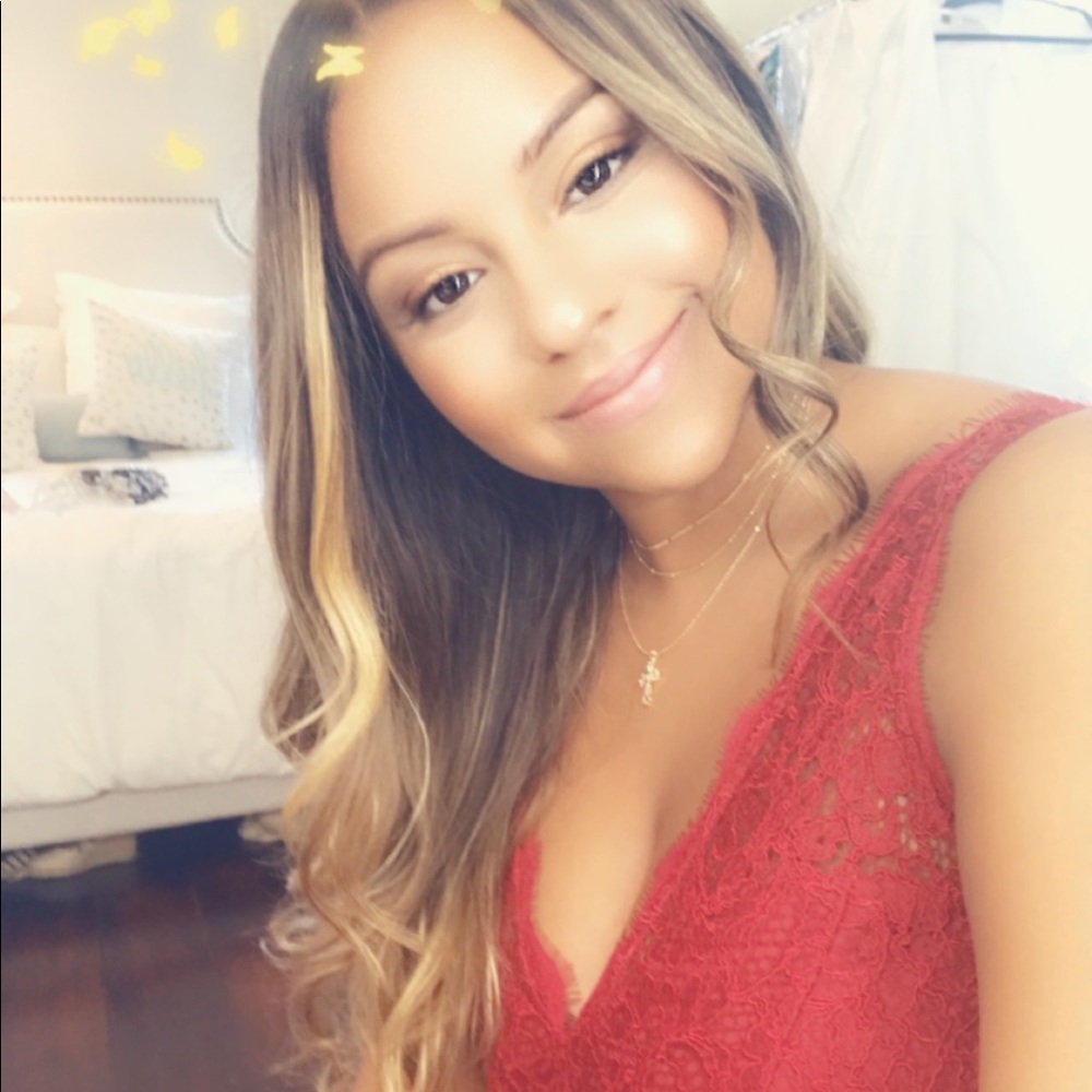 Red Lace Gown with Bow